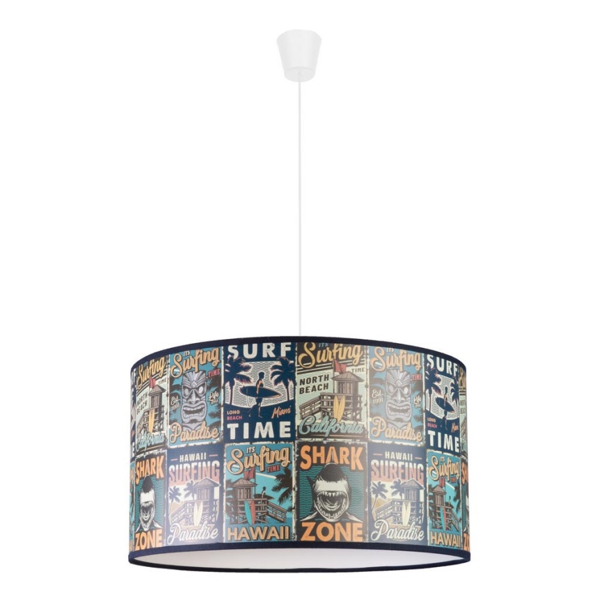 Duolla - Dětský lustr na lanku PRINT M 1xE27/40W/230V pr. 35 cm plakáty
