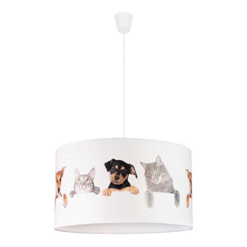 Duolla - Dětský lustr na lanku PRINT M 1xE27/40W/230V pr. 35 cm zvířata