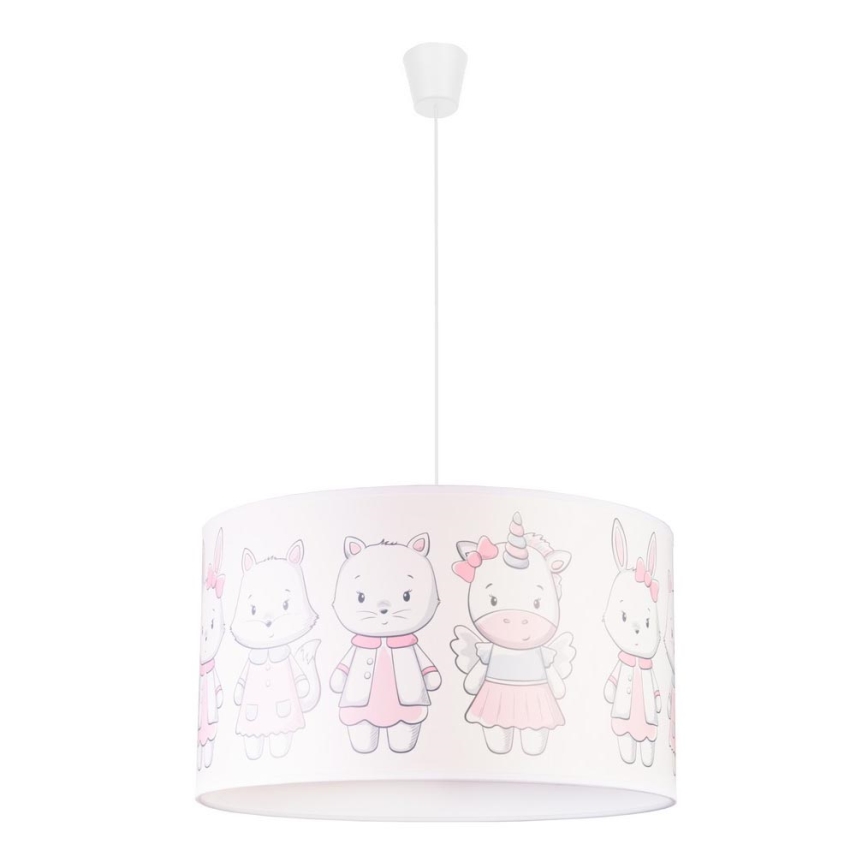 Duolla - Dětský lustr na lanku PRINT M 1xE27/40W/230V pr. 35 cm zvířátka