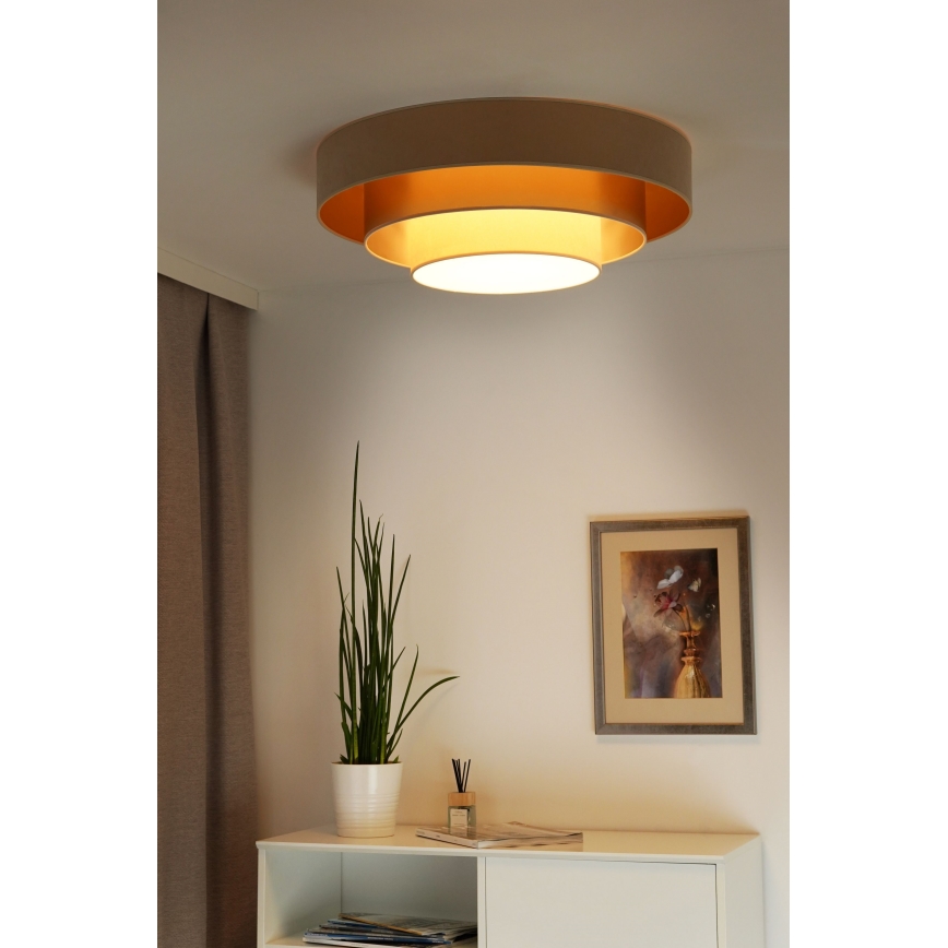 Duolla - LED Stropní svítidlo LUNETA LED/26W/230V pr. 60 cm 4000K béžová/zlatá/krémová