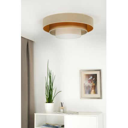Duolla - LED Stropní svítidlo LUNETA LED/26W/230V pr. 60 cm 4000K béžová/zlatá/krémová