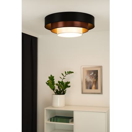 Duolla - LED Stropní svítidlo LUNETA LED/26W/230V pr. 60 cm 4000K černá/měděná/bílá