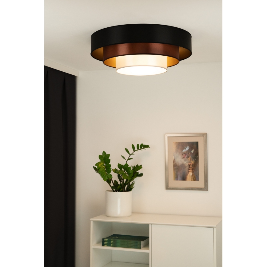 Duolla - LED Stropní svítidlo LUNETA LED/26W/230V pr. 60 cm 4000K černá/měděná/bílá