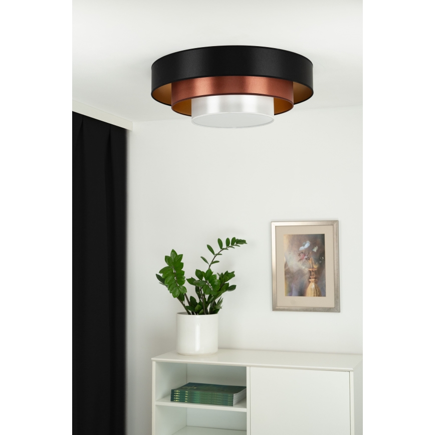 Duolla - LED Stropní svítidlo LUNETA LED/26W/230V pr. 60 cm 4000K černá/měděná/bílá