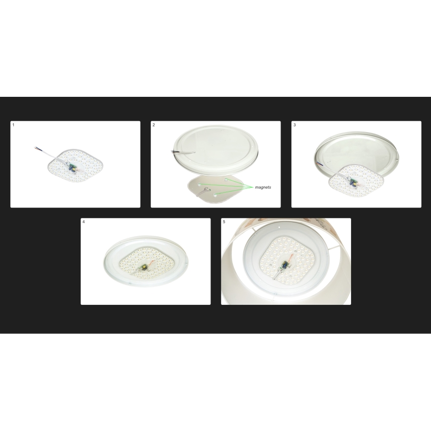 Duolla - LED Stropní svítidlo LUNETA LED/26W/230V pr. 60 cm 4000K černá/měděná/bílá