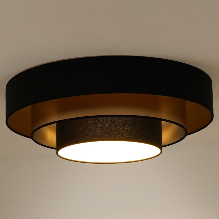 Duolla - LED Stropní svítidlo LUNETA LED/26W/230V pr. 60 cm 4000K černá/zlatá