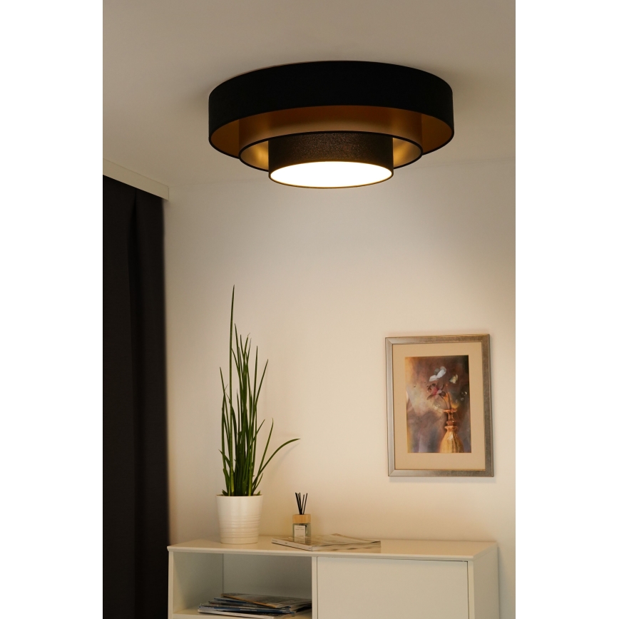 Duolla - LED Stropní svítidlo LUNETA LED/26W/230V pr. 60 cm 4000K černá/zlatá