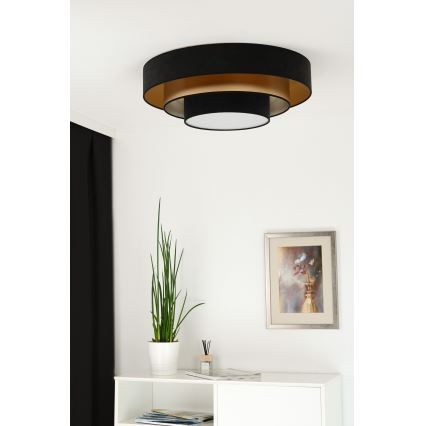 Duolla - LED Stropní svítidlo LUNETA LED/26W/230V pr. 60 cm 4000K černá/zlatá