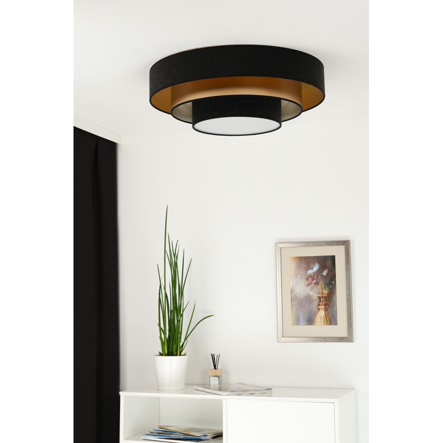 Duolla - LED Stropní svítidlo LUNETA LED/26W/230V pr. 60 cm 4000K černá/zlatá