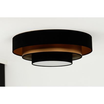 Duolla - LED Stropní svítidlo LUNETA LED/26W/230V pr. 60 cm 4000K černá/zlatá