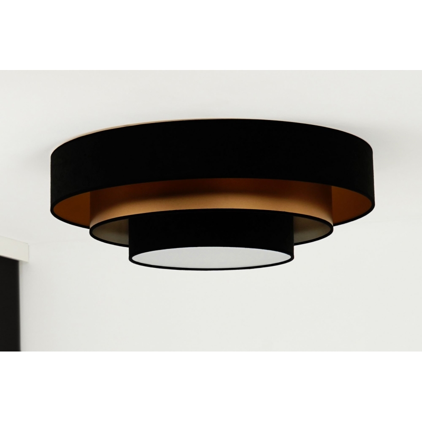 Duolla - LED Stropní svítidlo LUNETA LED/26W/230V pr. 60 cm 4000K černá/zlatá