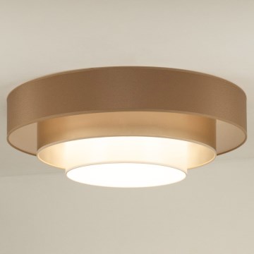 Duolla - LED Stropní svítidlo LUNETA LED/26W/230V pr. 60 cm 4000K hnědá/zlatá/bílá