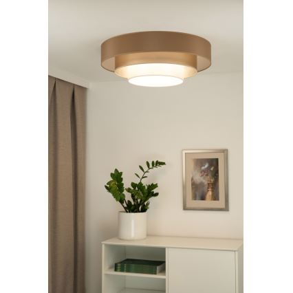 Duolla - LED Stropní svítidlo LUNETA LED/26W/230V pr. 60 cm 4000K hnědá/zlatá/bílá