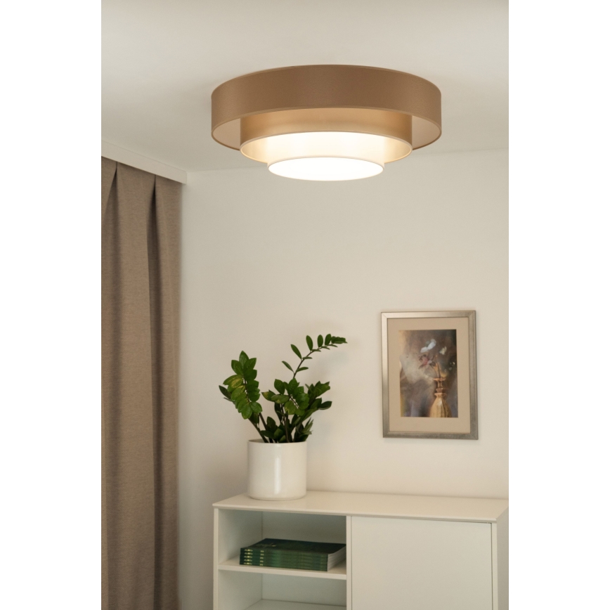 Duolla - LED Stropní svítidlo LUNETA LED/26W/230V pr. 60 cm 4000K hnědá/zlatá/bílá