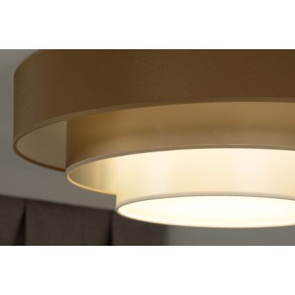 Duolla - LED Stropní svítidlo LUNETA LED/26W/230V pr. 60 cm 4000K hnědá/zlatá/bílá