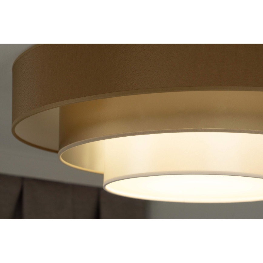 Duolla - LED Stropní svítidlo LUNETA LED/26W/230V pr. 60 cm 4000K hnědá/zlatá/bílá