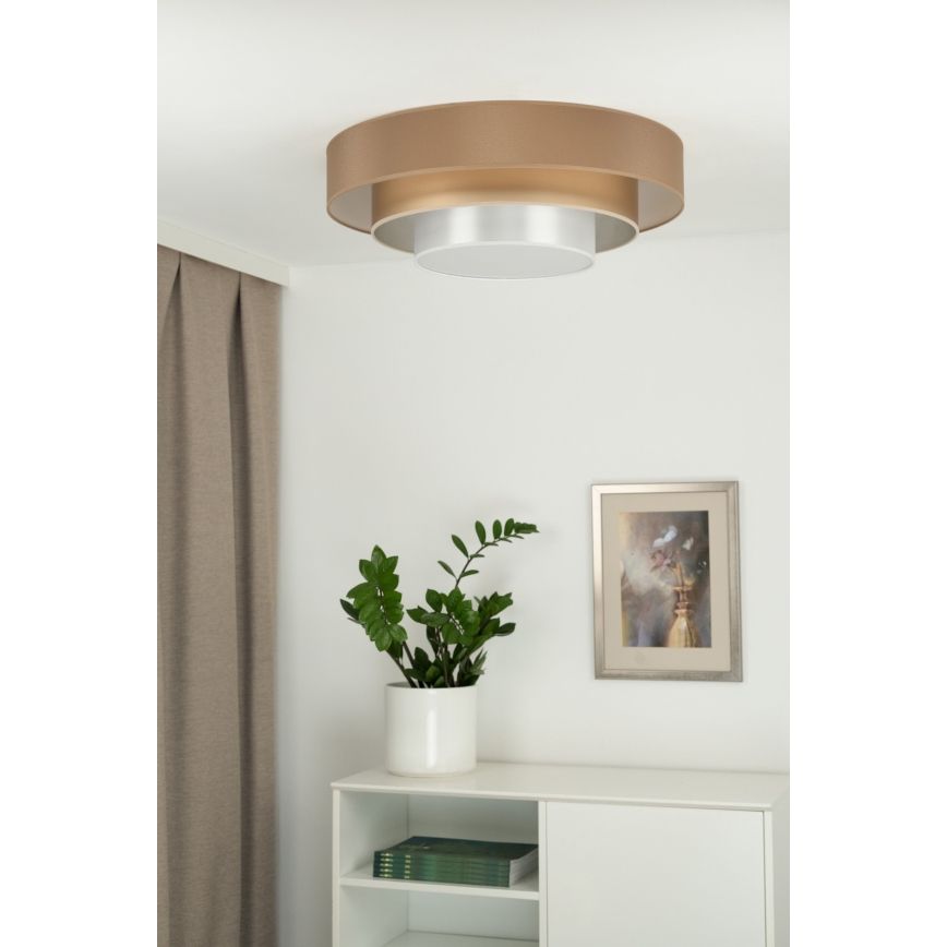 Duolla - LED Stropní svítidlo LUNETA LED/26W/230V pr. 60 cm 4000K hnědá/zlatá/bílá