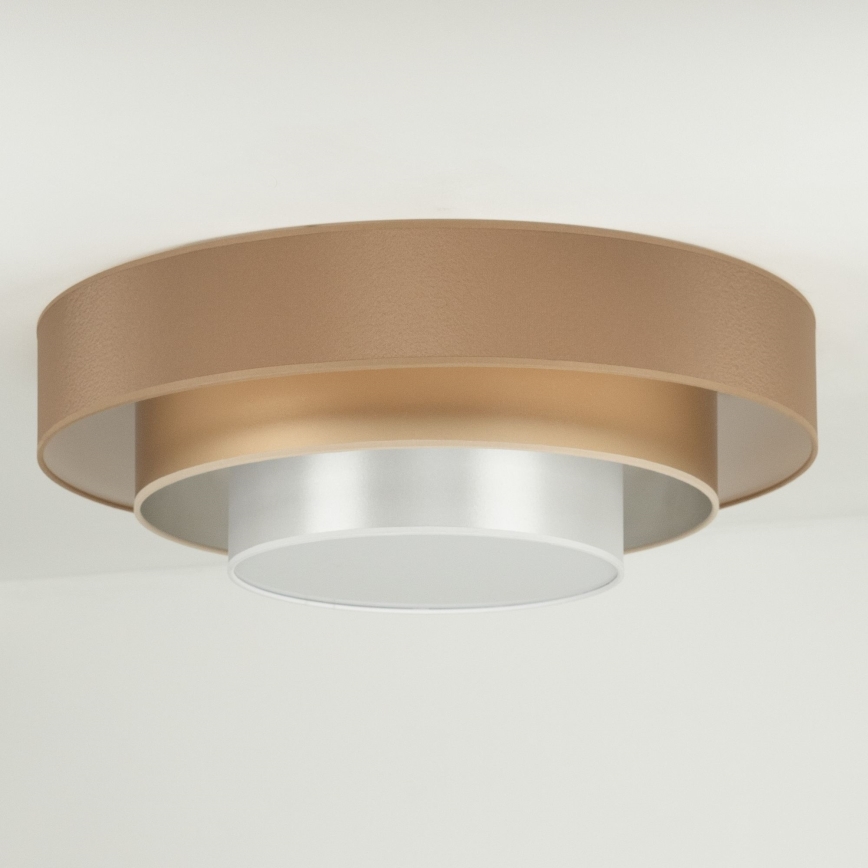 Duolla - LED Stropní svítidlo LUNETA LED/26W/230V pr. 60 cm 4000K hnědá/zlatá/bílá