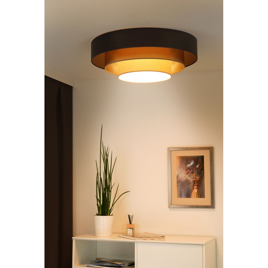 Duolla - LED Stropní svítidlo LUNETA LED/26W/230V pr. 60 cm 4000K hnědá/zlatá/krémová