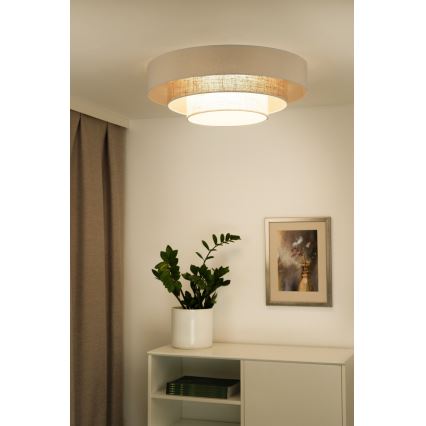 Duolla - LED Stropní svítidlo LUNETA LED/26W/230V pr. 60 cm 4000K krémová/hnědá