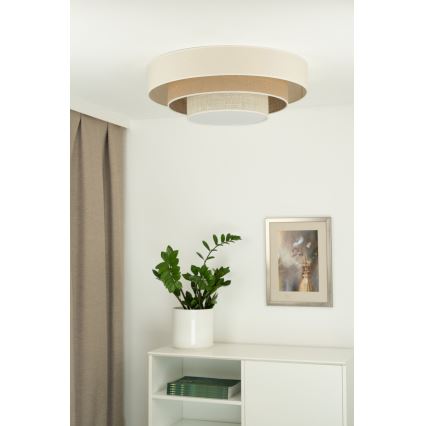 Duolla - LED Stropní svítidlo LUNETA LED/26W/230V pr. 60 cm 4000K krémová/hnědá
