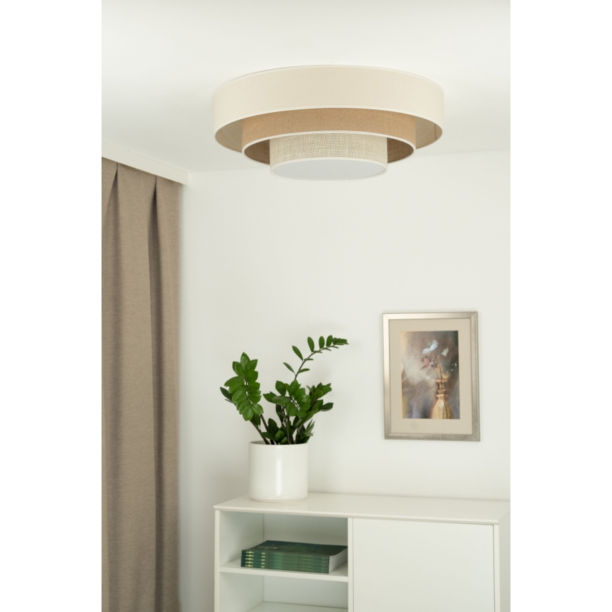 Duolla - LED Stropní svítidlo LUNETA LED/26W/230V pr. 60 cm 4000K krémová/hnědá