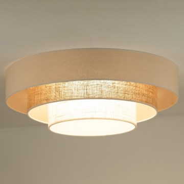 Duolla - LED Stropní svítidlo LUNETA LED/26W/230V pr. 60 cm 4000K ratan/béžová/hnědá