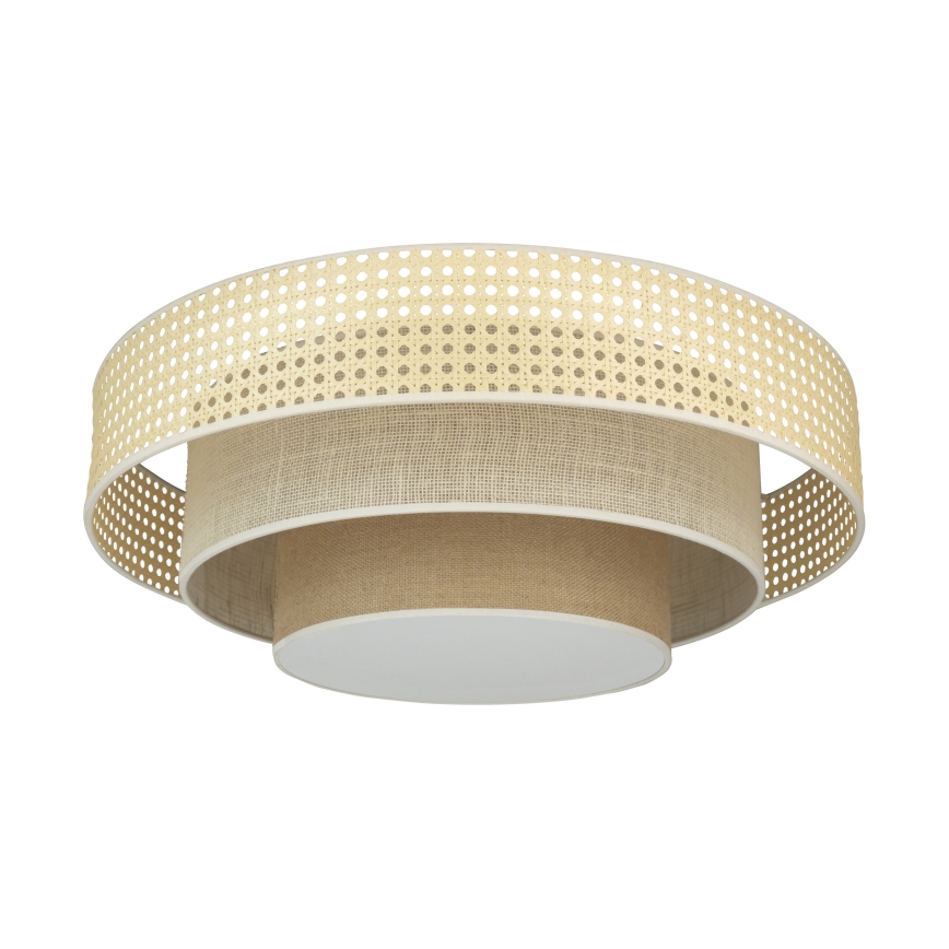 Duolla - LED Stropní svítidlo LUNETA LED/26W/230V pr. 60 cm 4000K ratan/béžová/hnědá