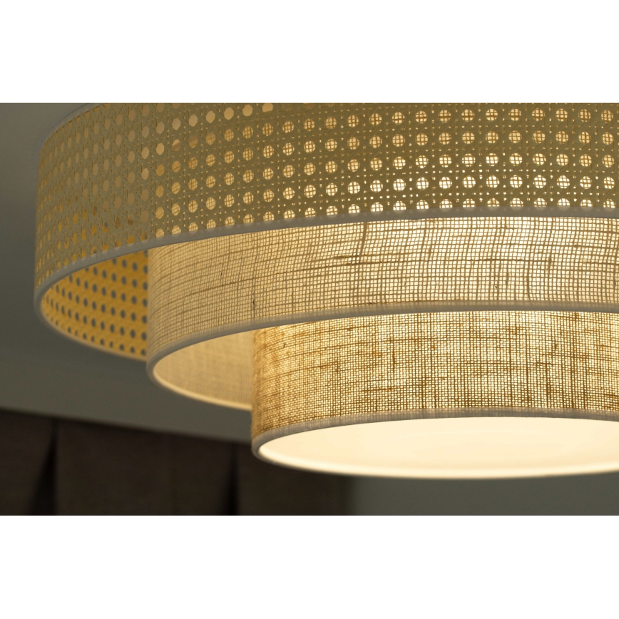 Duolla - LED Stropní svítidlo LUNETA LED/26W/230V pr. 60 cm 4000K ratan/béžová/hnědá