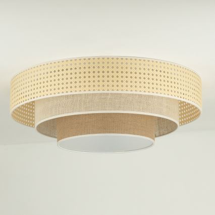 Duolla - LED Stropní svítidlo LUNETA LED/26W/230V pr. 60 cm 4000K ratan/béžová/hnědá