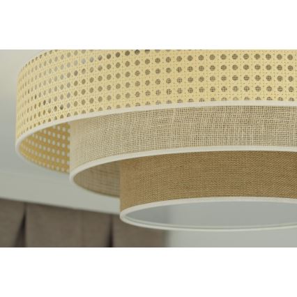 Duolla - LED Stropní svítidlo LUNETA LED/26W/230V pr. 60 cm 4000K ratan/béžová/hnědá