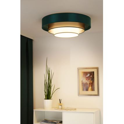 Duolla - LED Stropní svítidlo LUNETA LED/26W/230V pr. 60 cm 4000K zelená/zlatá/bílá