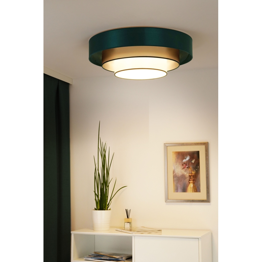 Duolla - LED Stropní svítidlo LUNETA LED/26W/230V pr. 60 cm 4000K zelená/zlatá/bílá