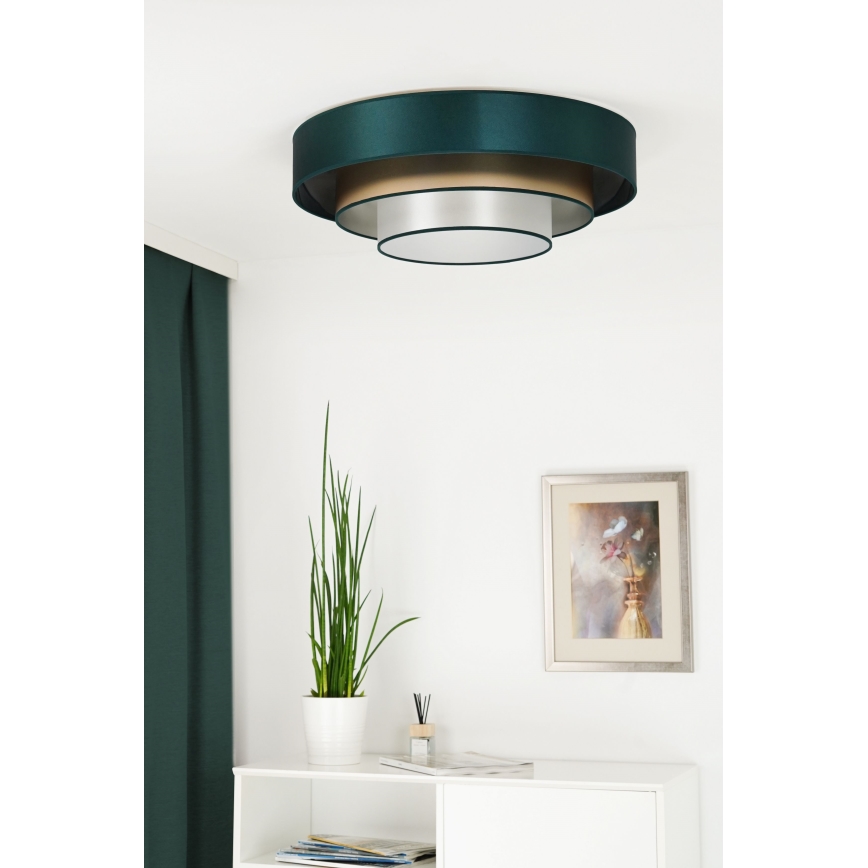 Duolla - LED Stropní svítidlo LUNETA LED/26W/230V pr. 60 cm 4000K zelená/zlatá/bílá