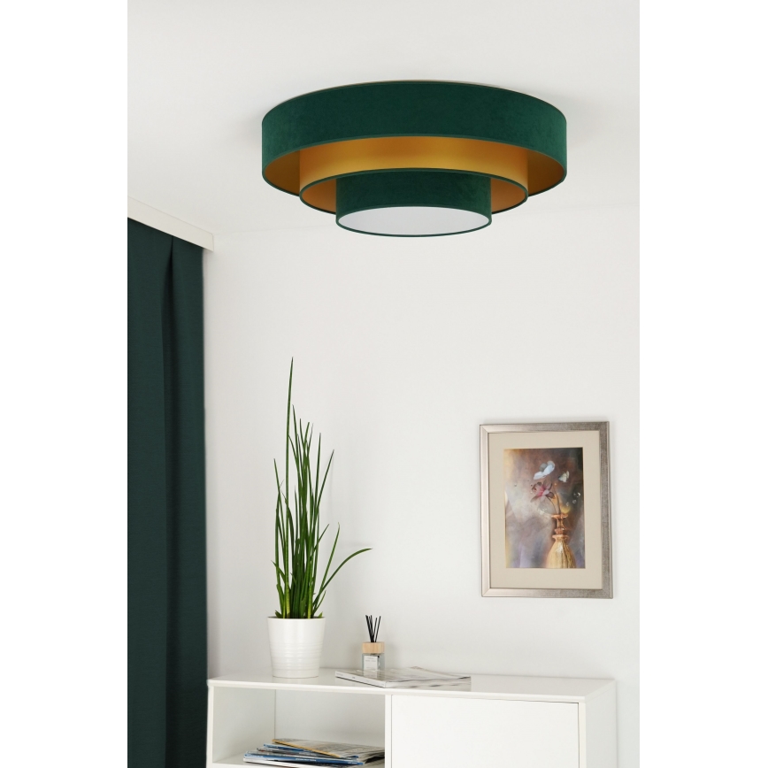 Duolla - LED Stropní svítidlo LUNETA LED/26W/230V pr. 60 cm 4000K zelená/zlatá