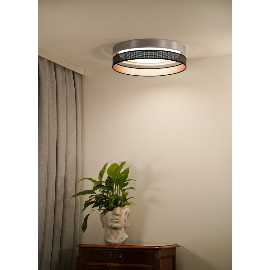Duolla - LED Stropní svítidlo ROLLER DUO SHINY LED/24W/230V pr. 45 cm stříbrná/černá
