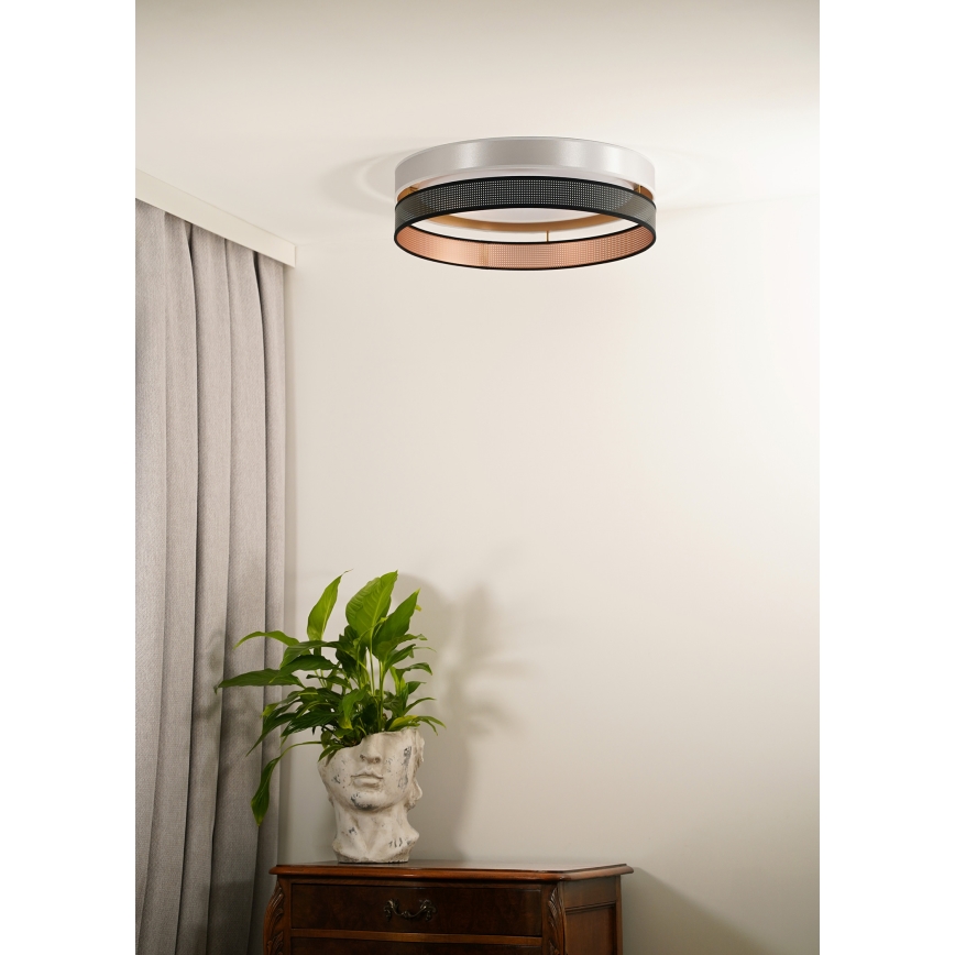 Duolla - LED Stropní svítidlo ROLLER DUO SHINY LED/24W/230V pr. 45 cm stříbrná/černá