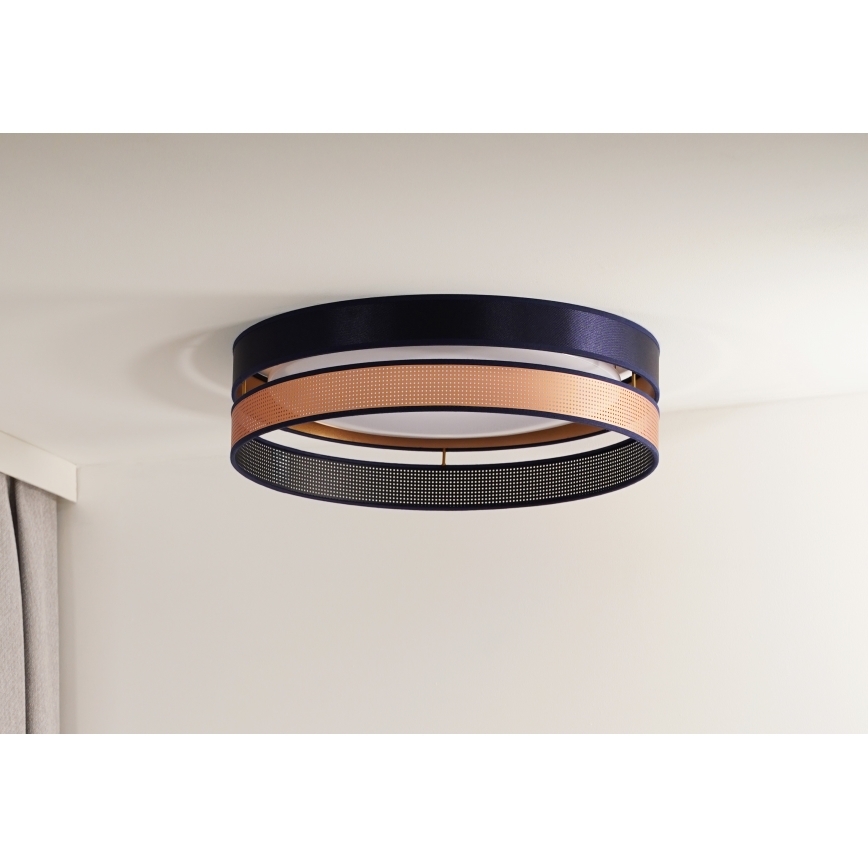 Duolla - LED Stropní svítidlo ROLLER DUO SHINY LED/24W/230V pr. 45 cm modrá/měděná