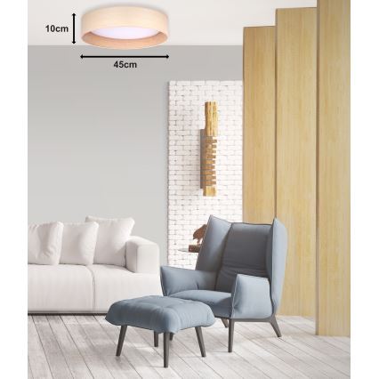 Duolla - LED Stropní svítidlo ROLLER LED/24W/230V pr. 45 cm jasan