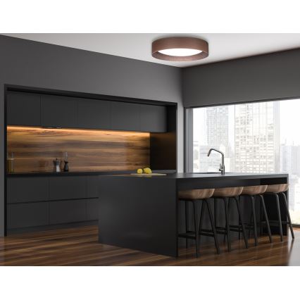 Duolla - LED Stropní svítidlo ROLLER LED/24W/230V pr. 45 cm ořech