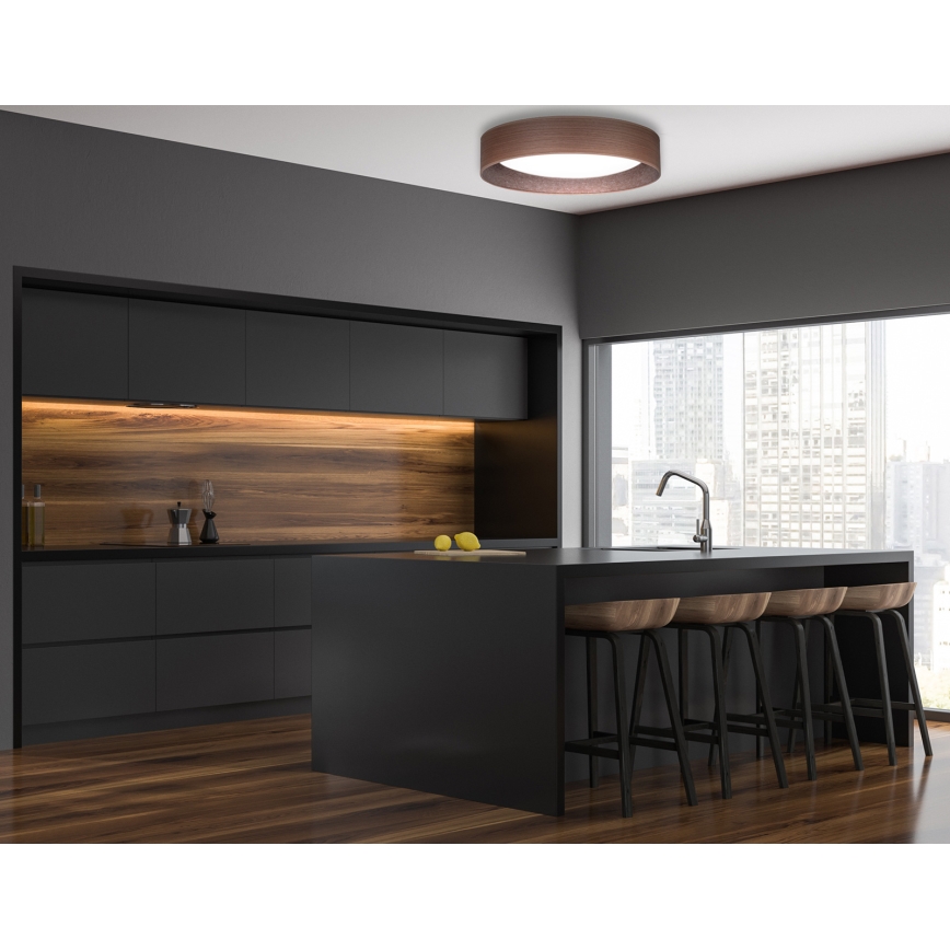 Duolla - LED Stropní svítidlo ROLLER LED/24W/230V pr. 45 cm ořech