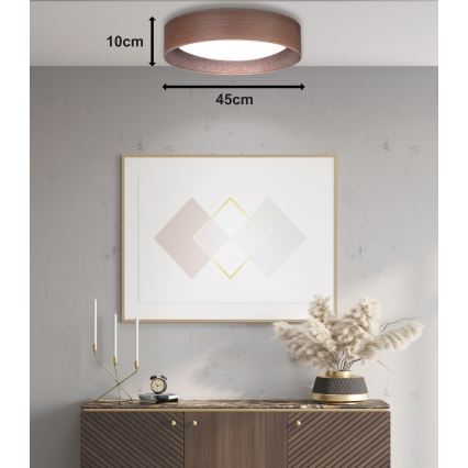 Duolla - LED Stropní svítidlo ROLLER LED/24W/230V pr. 45 cm ořech