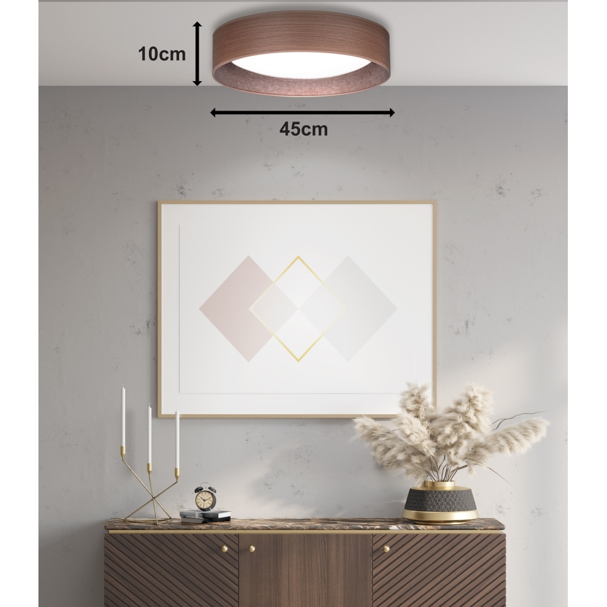 Duolla - LED Stropní svítidlo ROLLER LED/24W/230V pr. 45 cm ořech