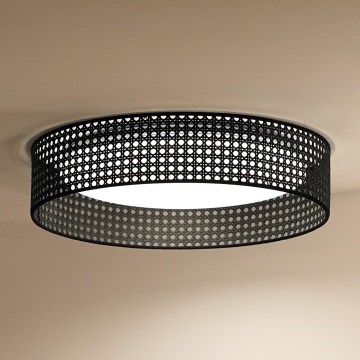 Duolla - LED Stropní svítidlo ROLLER RATTAN LED/24W/230V pr. 45 cm černá