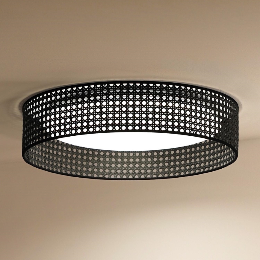 Duolla - LED Stropní svítidlo ROLLER RATTAN LED/24W/230V pr. 45 cm černá
