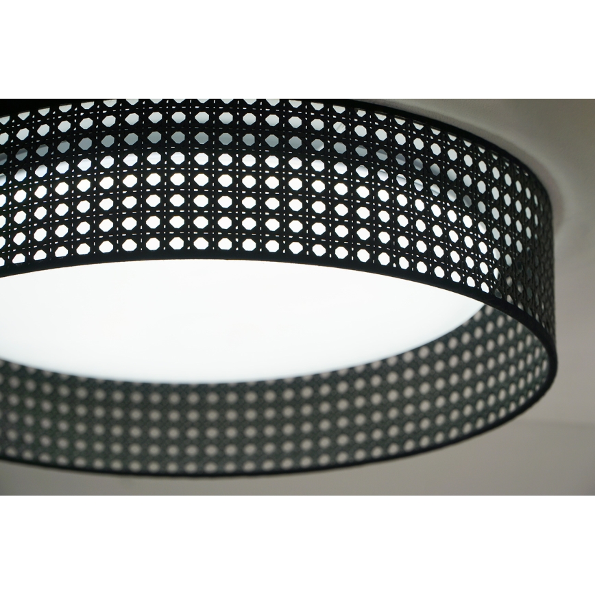 Duolla - LED Stropní svítidlo ROLLER RATTAN LED/24W/230V pr. 45 cm černá