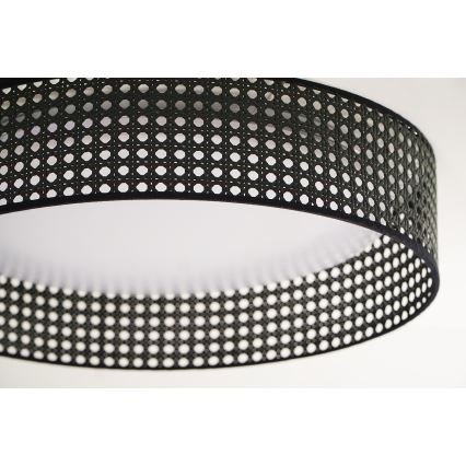 Duolla - LED Stropní svítidlo ROLLER RATTAN LED/24W/230V pr. 45 cm černá