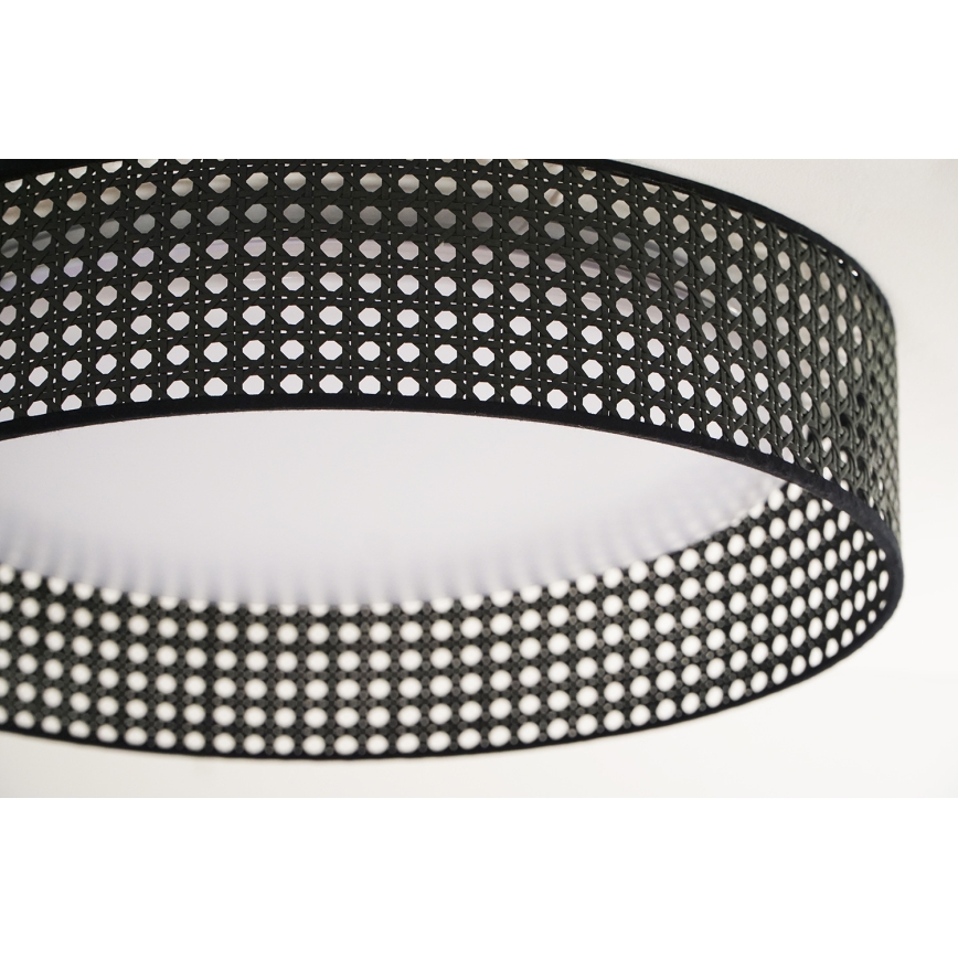 Duolla - LED Stropní svítidlo ROLLER RATTAN LED/24W/230V pr. 45 cm černá