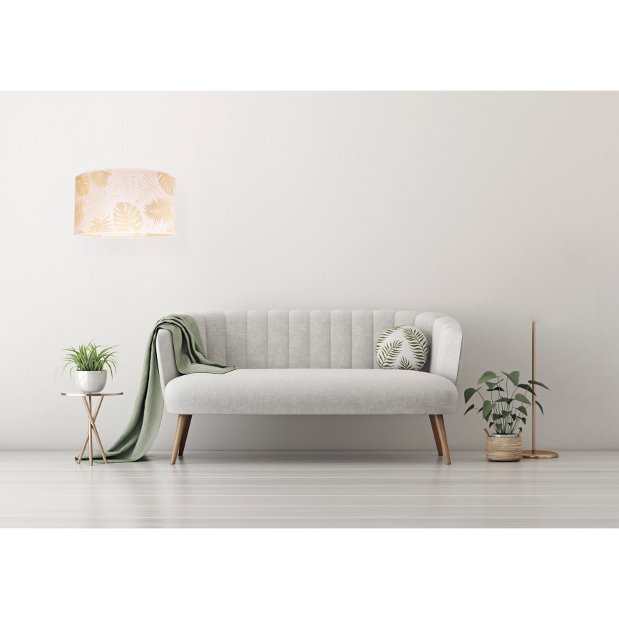 Duolla - Lustr na lanku ARECA 1xE27/40W/230V pr. 45 cm mosaz/bílá