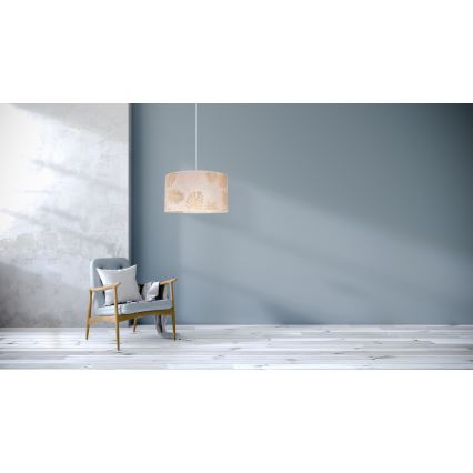 Duolla - Lustr na lanku ARECA 1xE27/40W/230V pr. 45 cm mosaz/bílá